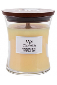 Obrázok pre Woodwick Vonná Sviečka Classic Lemongrass and lily 275g Citrónová tráva a ľalia