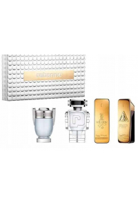 Obrázok pre Paco Rabanne Homme Miniatures Set PHANTOM edt 5ml + INVICTUS edt 5ml + 1 MILLION 5ml + 1MILLION ELIXIR Parfum Intense 5ml pre mužov