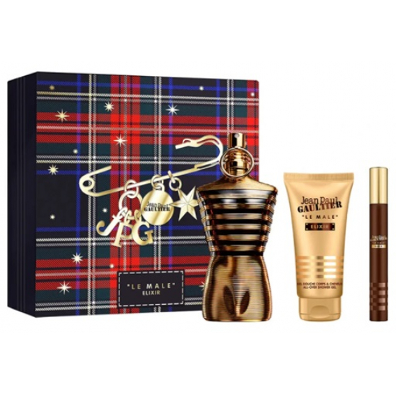 Obrázok pre Jean Paul Gaultier Le Male Elixir Parfum 125ml + Parfum 10ml + Sprchový gel 75ml pre mužov