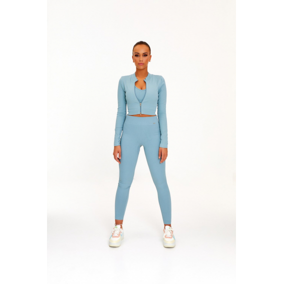 Obrázok pre Zoya tenké rebrované bezšvové morské modré dlhé nohavice