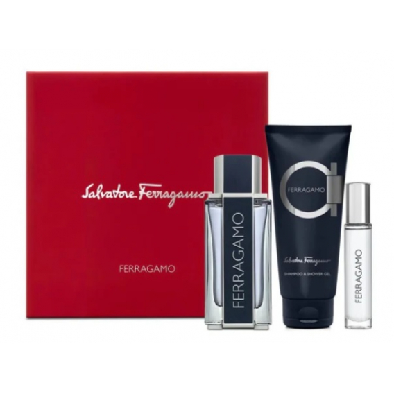 Obrázok pre Salvatore Ferragamo Ferragamo Pour Homme darčeková sada 100 ml EDT + 10 ml EDT + 100 ml Sprchový gel pre mužov