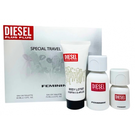 Obrázok pre DIESEL Plus Plus Feminine darčeková sada Woman EDT 75 ml + EDT 30ml + telové mlieko 100ml pre ženy