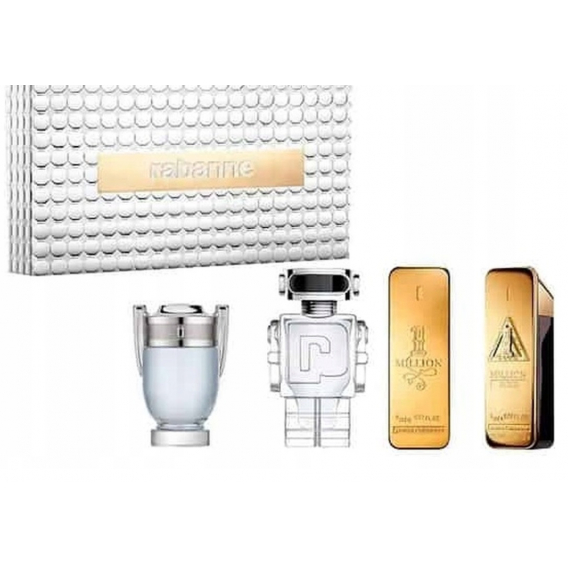 Obrázok pre Paco Rabanne Homme Miniatures Set PHANTOM edt 5ml + INVICTUS edt 5ml + 1 MILLION 5ml + 1MILLION ELIXIR Parfum Intense 5ml pre mužov