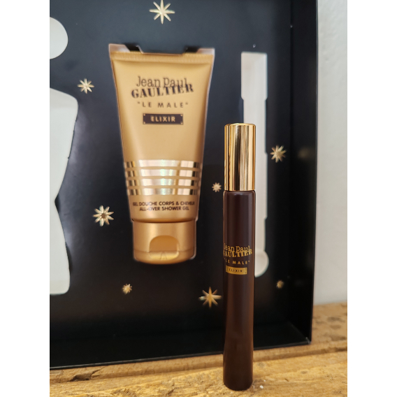 Obrázok pre Jean Paul Gaultier Le Male Elixir Parfum 10ml s rozprašovačom + sprchov gel 75ml pre mužov bez krabičky
