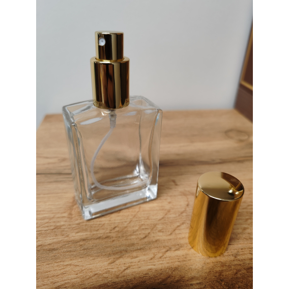 Obrázok pre Plniteľný sklenený flakón na parfum 50 ml – s rozprašovačom a vrchnákom