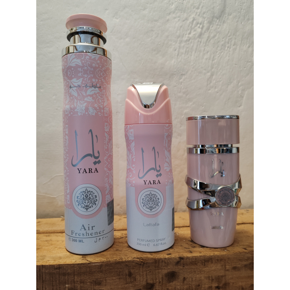 Obrázok pre Lattafa Yara edp 100 ml + perfumed spray 200 ml + izboivý sprej alebo aj do auta sprej 300 ml pre ženy