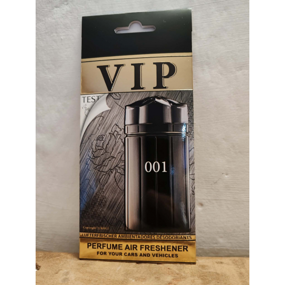 Obrázok pre VIP Caribi parfumovaný osviežovač do auta č. 001 13g ( Alternatíva vône Paco Rabenne Black XS For Men )