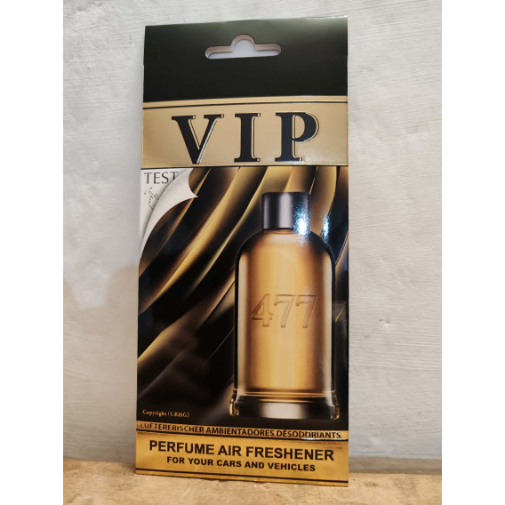 Obrázok pre VIP Caribi parfumovaný osviežovač do auta č. 477 13g ( Alternatíva vône Hugo Boss Bottled Intense For Men )